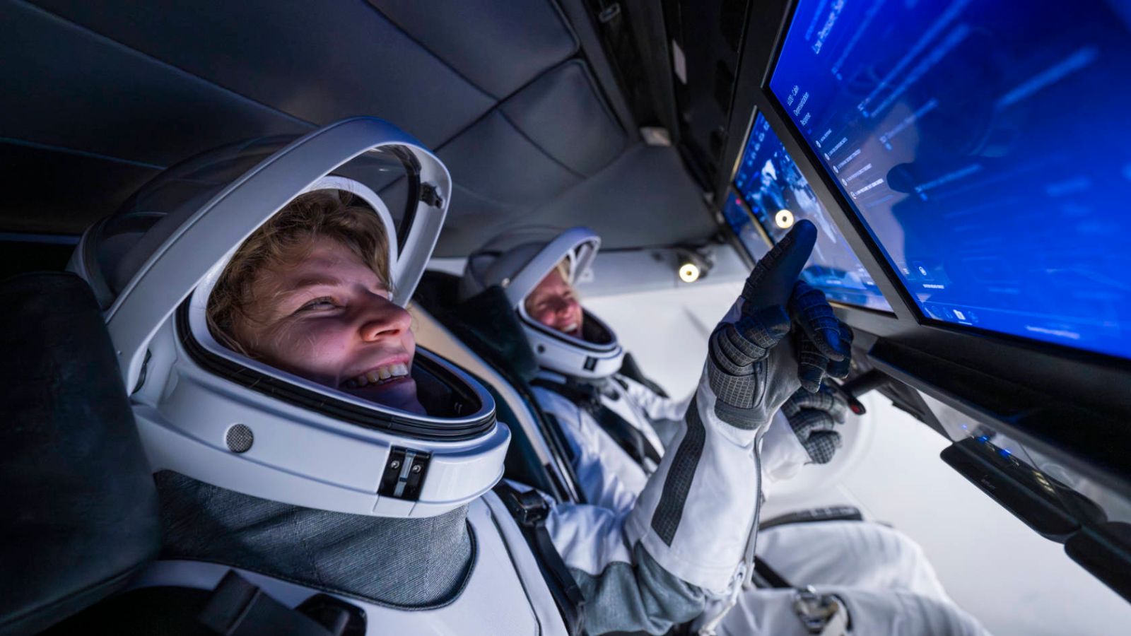 Vehicle Pilot Rabea Rogge during training for the space mission Fram2. (Image: Fram2 Crew)